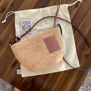 Loewe Calfskin Raffia Paula’s Ibiza Pochette Bag